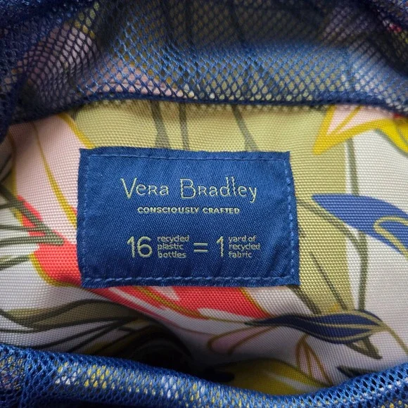 Vera Bradley ReActive Drawstring Family Tote Tropical Floral Blue Green NWT - Picture 7 of 7